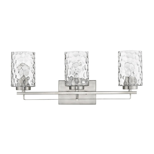 10" Silver And Clear Metal and Glass Vanity Flush Mounted Sconce