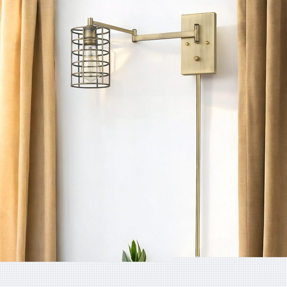 Industrial Gold Metal Wall Sconce