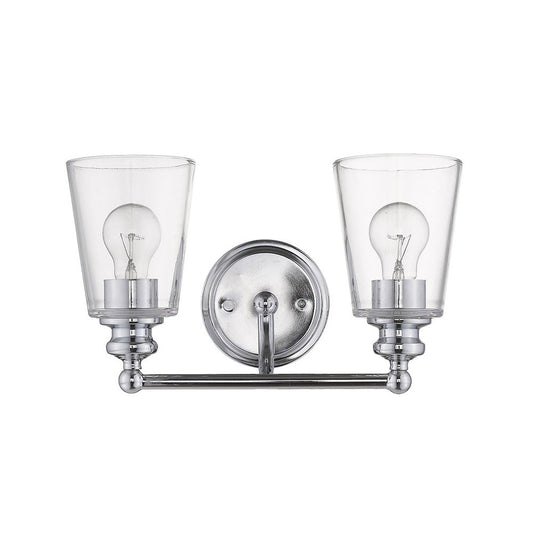 8" Silver And Clear Metal Vanity Flush Mounted Sconce