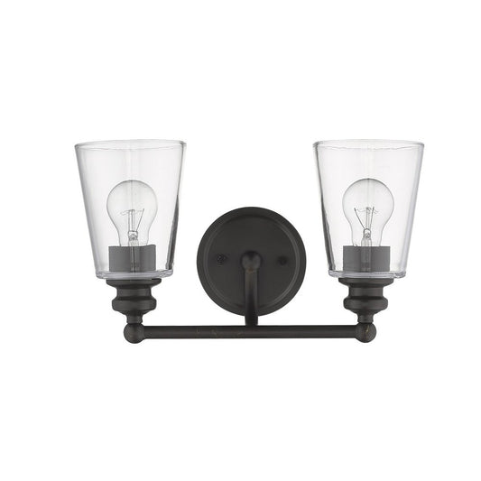 8" Black And Clear Metal Vanity Flush Mounted Sconce