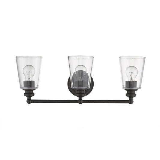 8" Clear And Antiqued Bronze Metal Vanity Flush Mounted Sconce