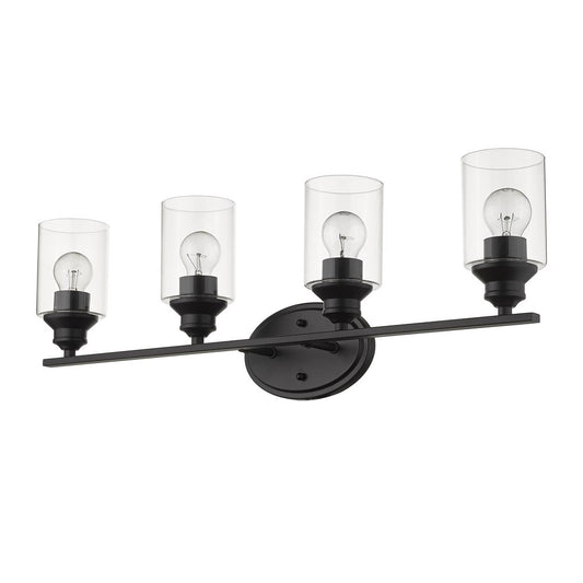 10" Black And Clear Metal Vanity Flush Mounted Sconce