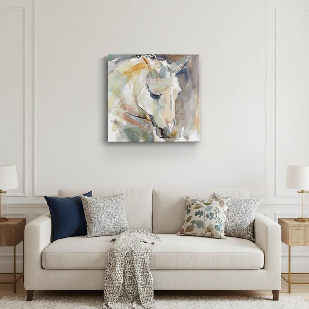 20" x 20" Abstract Watercolor Horse Canvas Wall Art