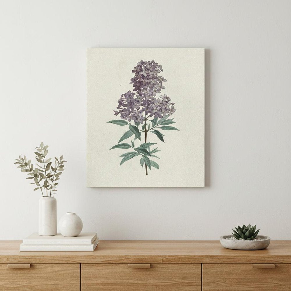 Singular Purple Blossom Branch Unframed Print Wall Art