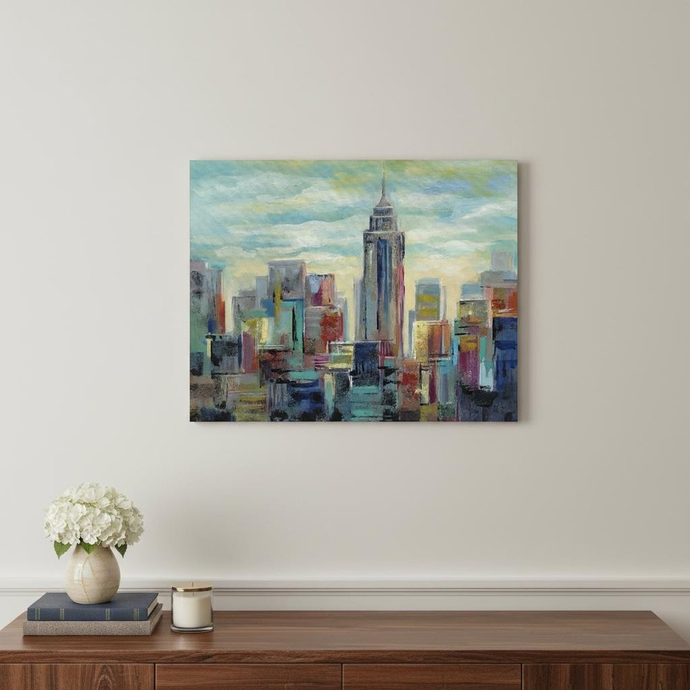 20" x 16" Vibrant NYC Skyline Canvas Wall Art