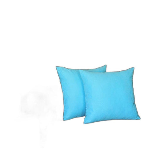 Set of Two 18" Turquoise Fabric Throw Pillows