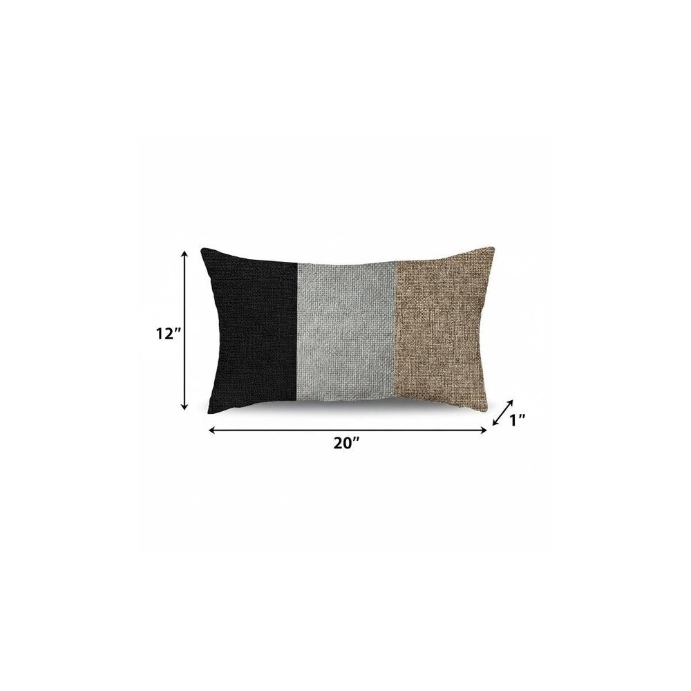 Brown Tripartite Lumbar Throw Pillow