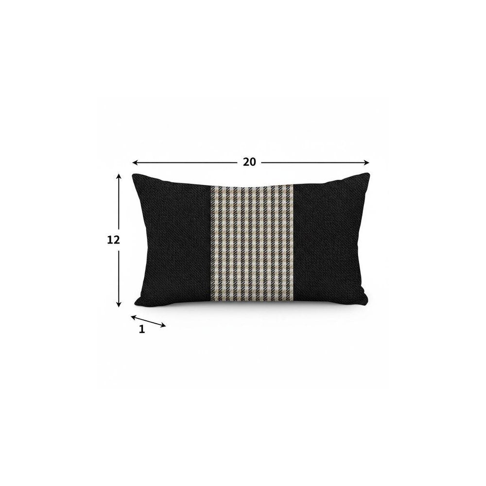 Tan and Black Houndstooth Lumbar Throw Pillow