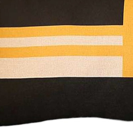 Yellow and Black Geometric Lumbar Throw Pillow