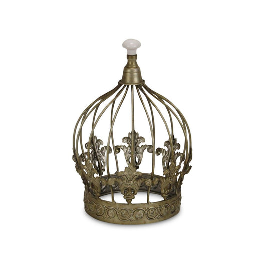 10" Bronze Metal Hand Painted Decorative Crown Tabletop Sculpture