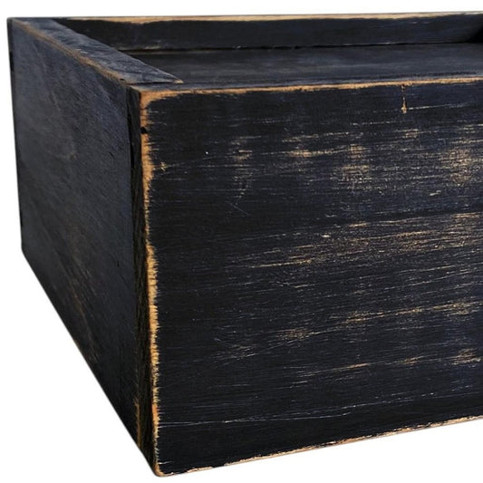 7" Black Wood Wall Mounted Floating Shelf With LED Light