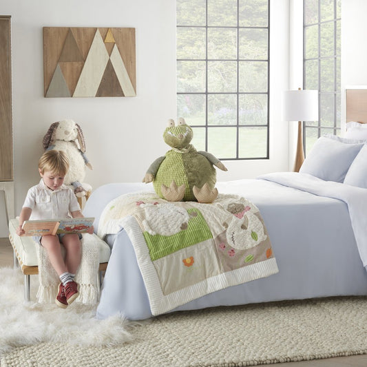 26" X 22" Green Crocodile Fabric Throw Pillow