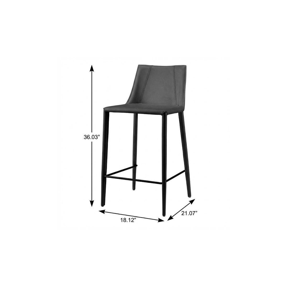 26" Black Steel Low Back Counter Height Bar Chair