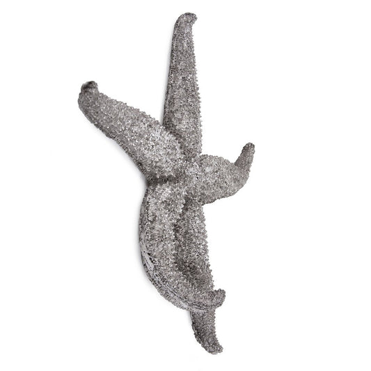 15" Antiqued Silver Resin Starfish Hanging Dimensional Sculpture