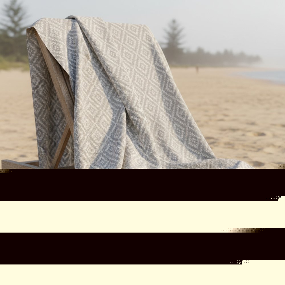 Gray Tribal Design Turkish Towel Beach Blanket