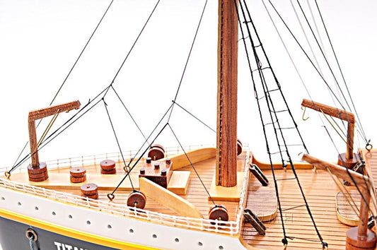 11" Black And Red Solid Wood Hand Painted Boat Model Boat