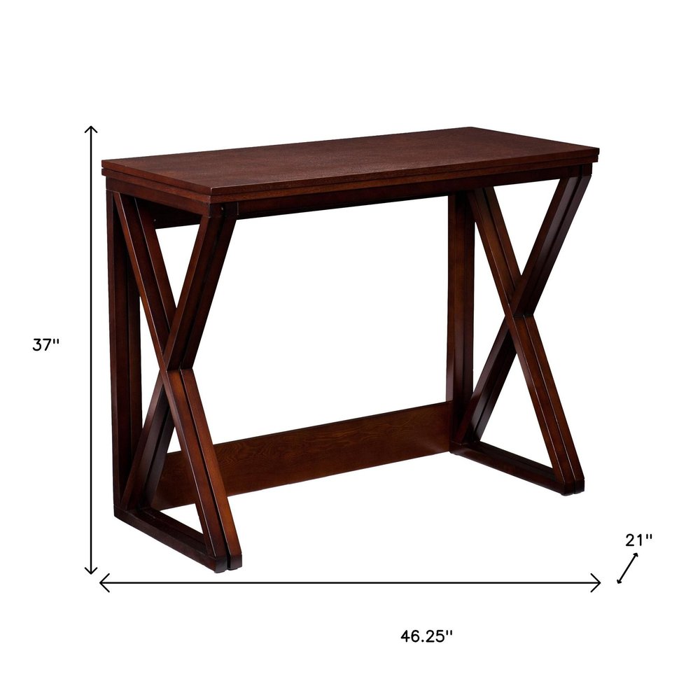 46" Brown Solid Wood A Frame Console Table