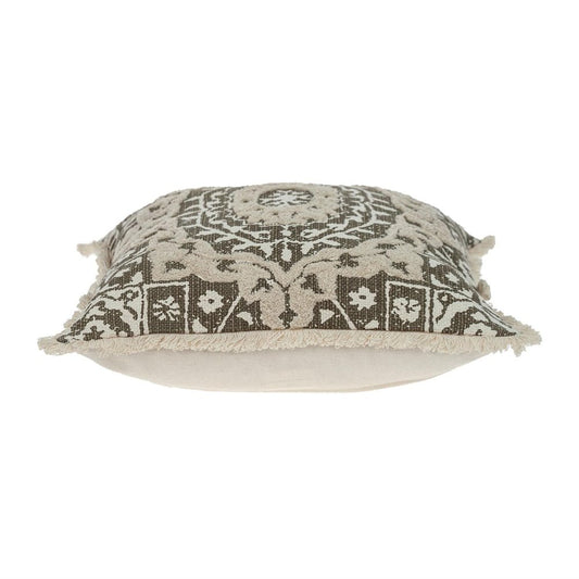 Boho Garland Beige and Dark Brown Decorative Accent Pillow