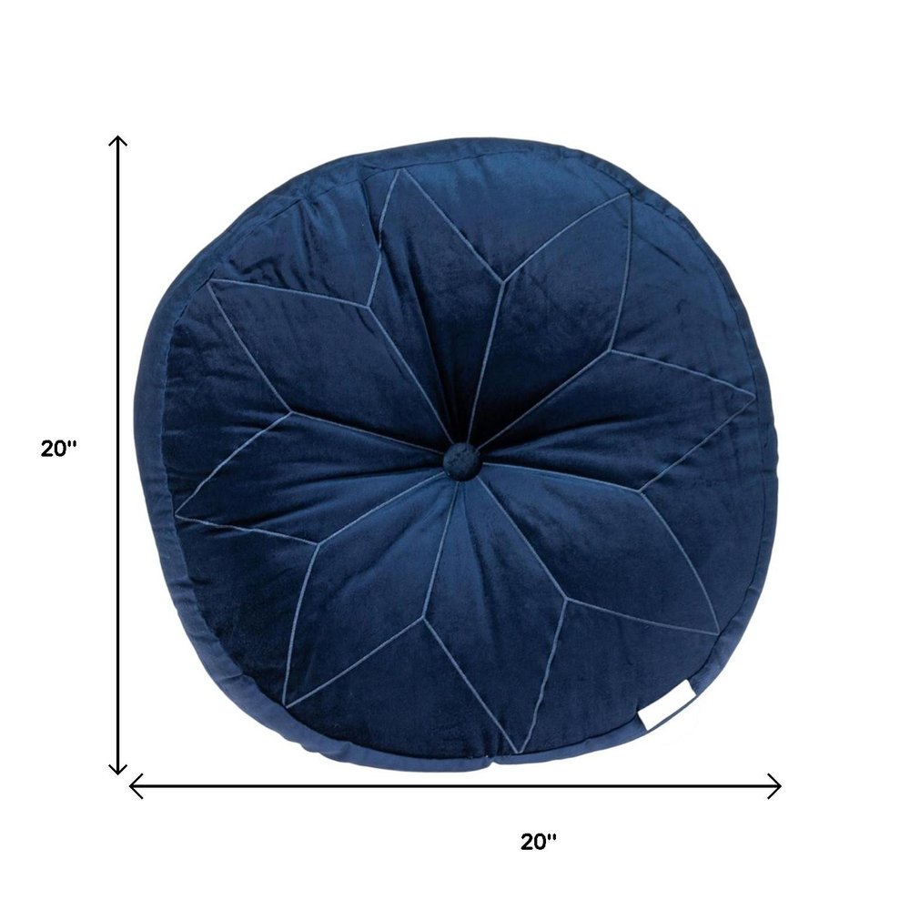 20" X 20" Navy Blue Round Throw Pillow