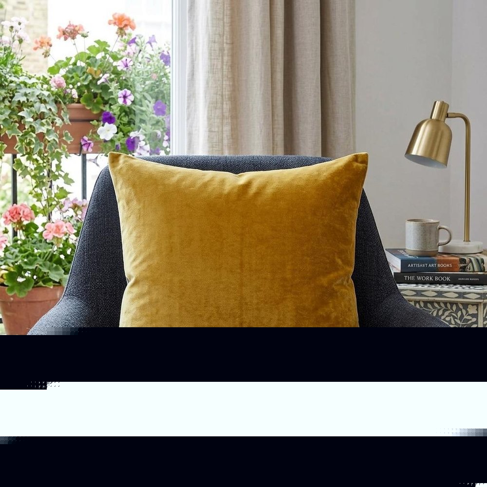 Yellow and Gray Dual Solid Color Reversible Throw Pillow