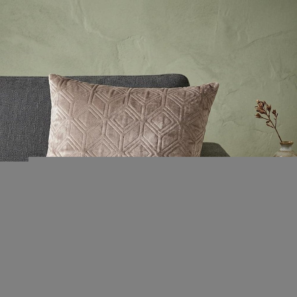 Tufted Diamonds Taupe Velvet Accent Pillow