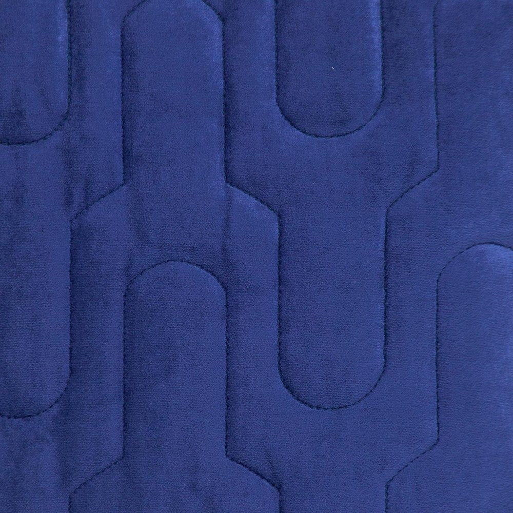 Geometric Lush Quilted Blue Throw Pillow