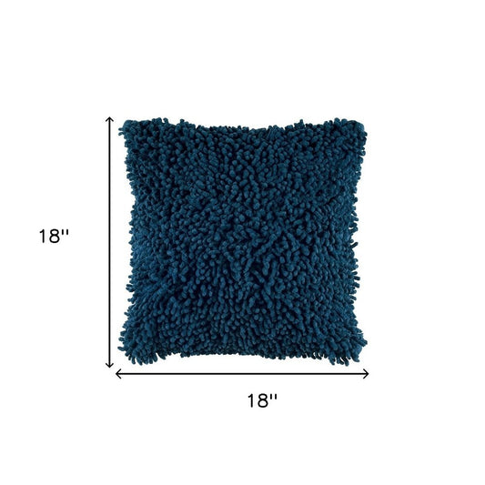 18" Blue Boho Textured Modern Throw Pillow