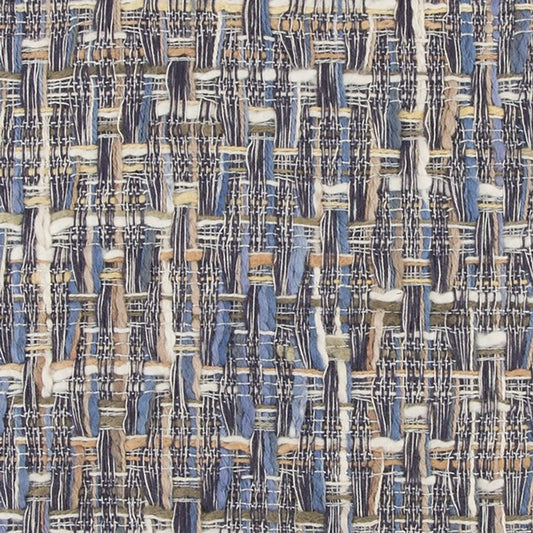 22" Blue And Gray Geometric Weave Nubby Cotton Throw Pillow with Texture