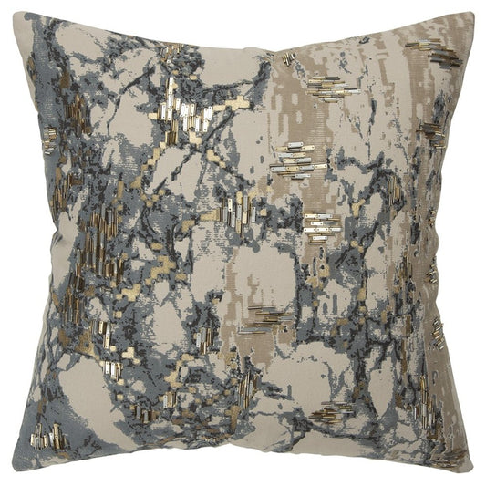 Natural Taupe Marbled Pattern Throw Pillow