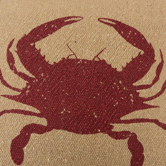 Tan Brown Distressed Crab Throw Pillow