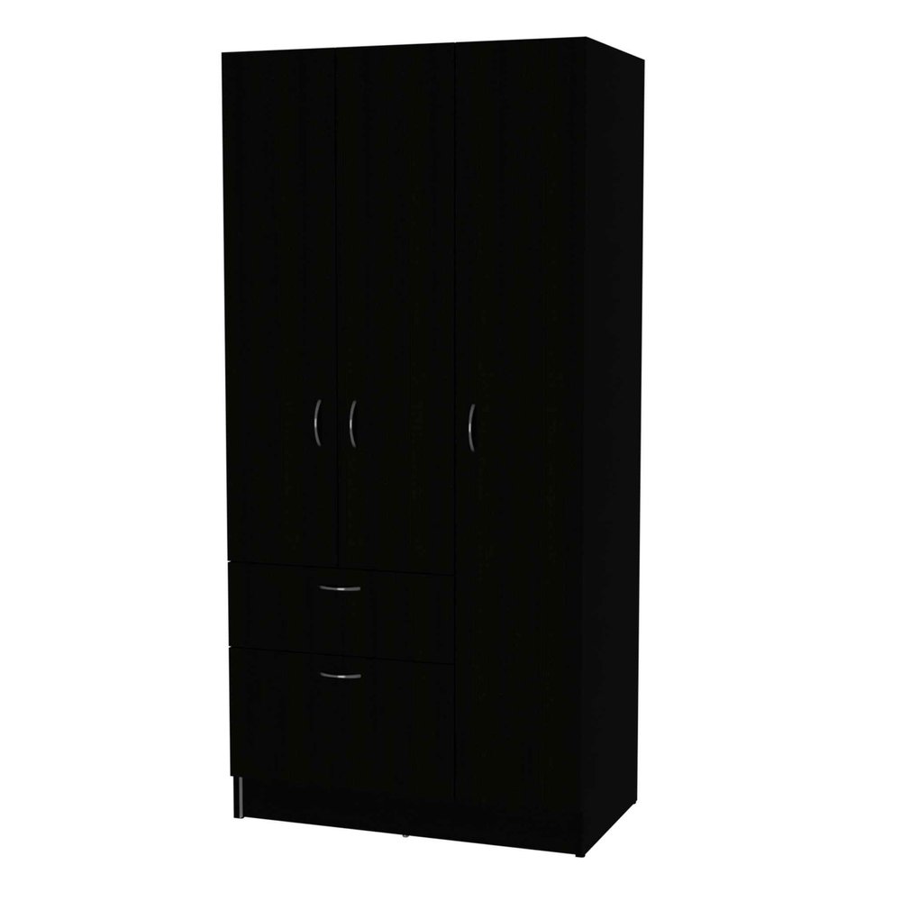 71" Black And White Wood Six Door Single Drawer Combo Dresser