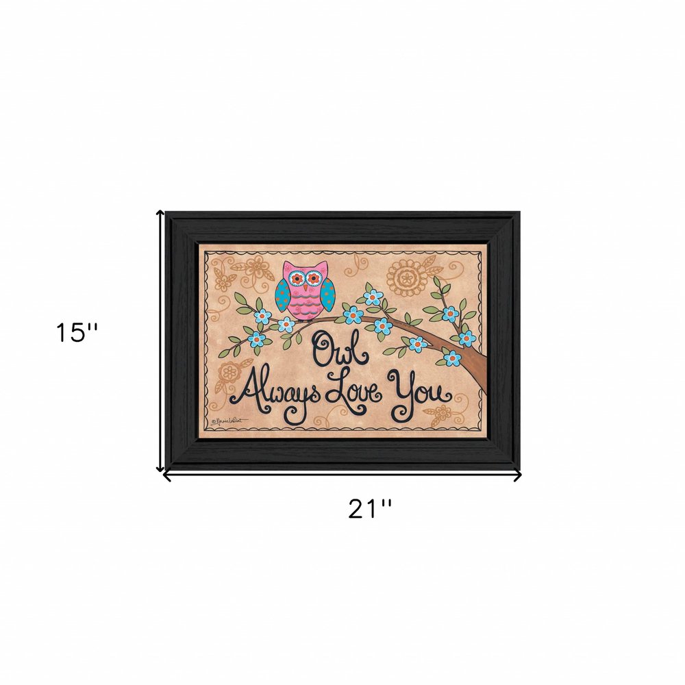 Owl Always Love You 2 Black Framed Print Wall Art