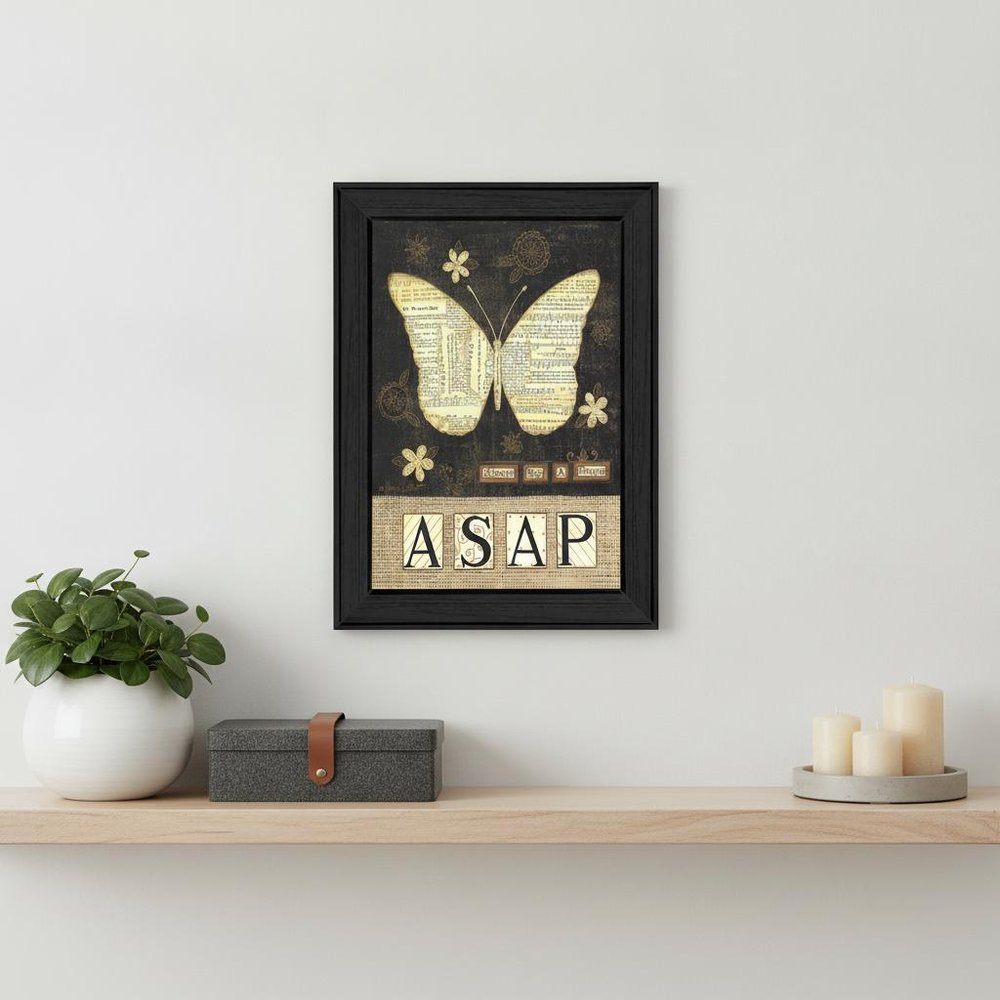 Always Say A Prayer Butterfly Black Print Wall Art
