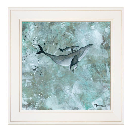 Simplicity Humpback 1 White Framed Print Wall Art