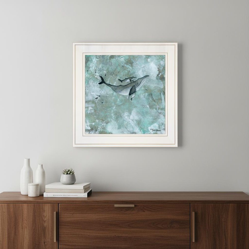 Simplicity Humpback 1 White Framed Print Wall Art