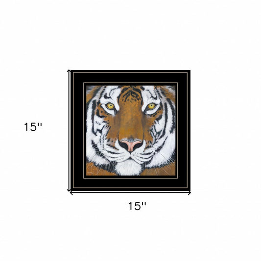Tiger Gaze 2 Black Framed Print Wall Art