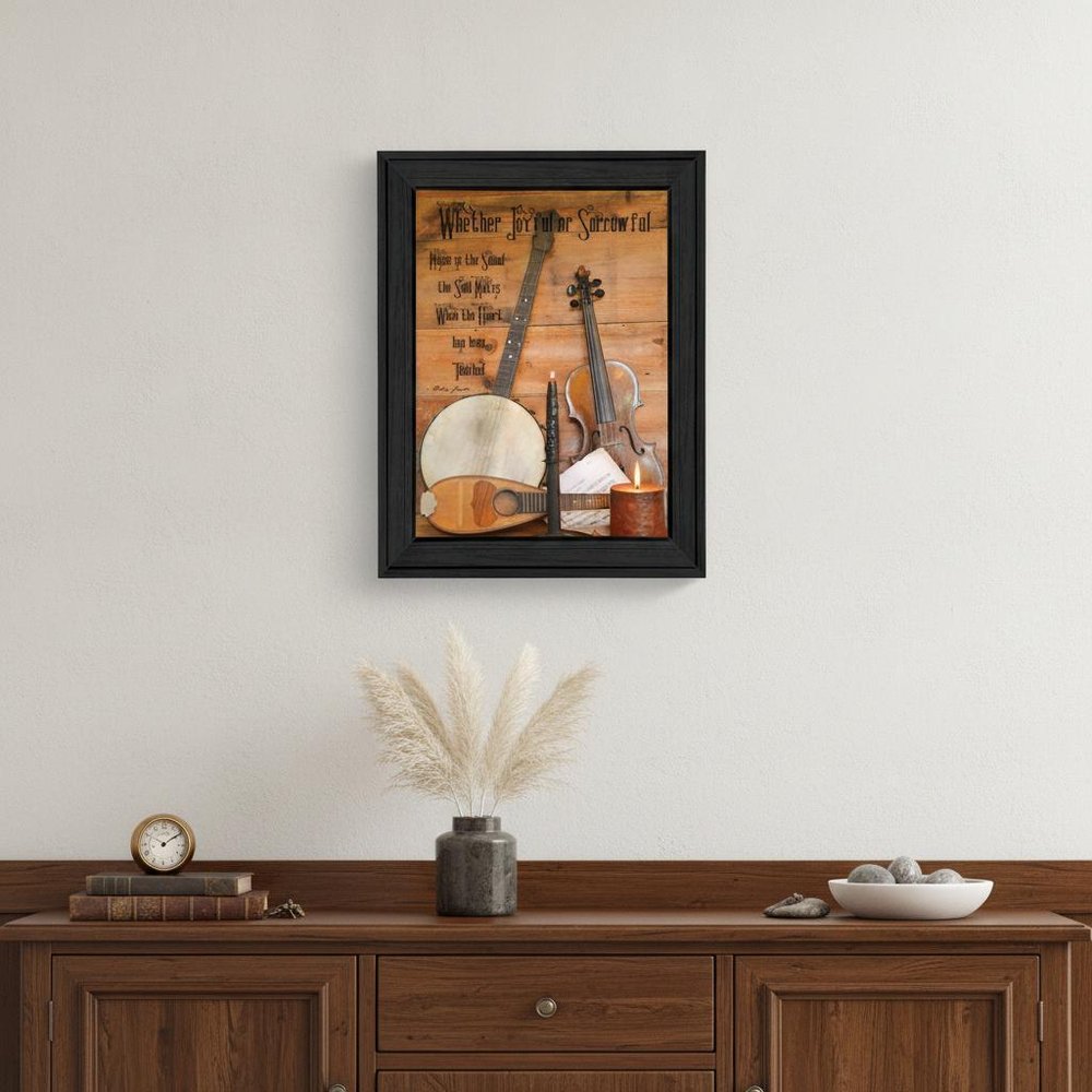 Music 9 Black Framed Print Wall Art