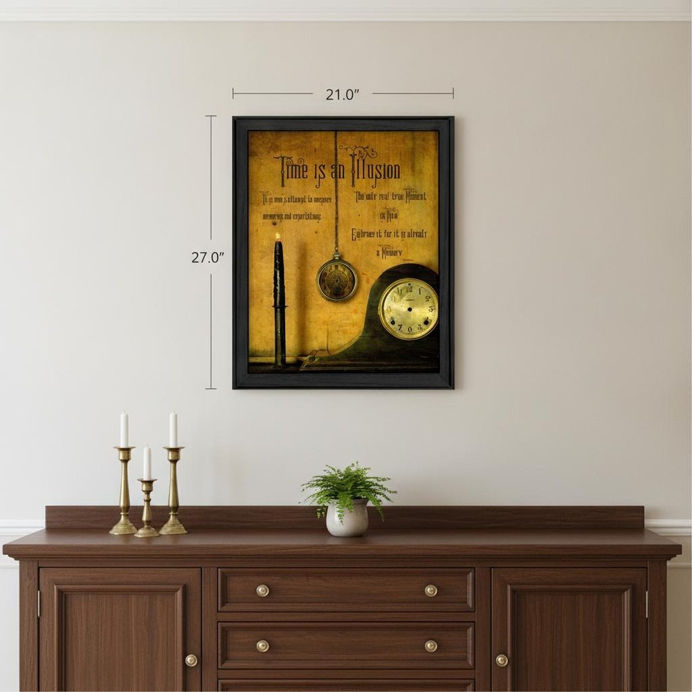 Time Black Framed Print Wall Art