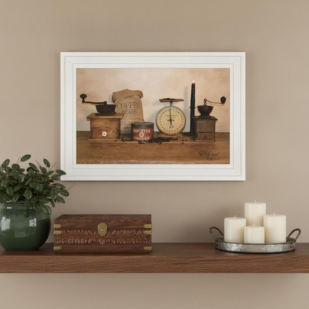 The Daily Grind 1 White Framed Print Wall Art