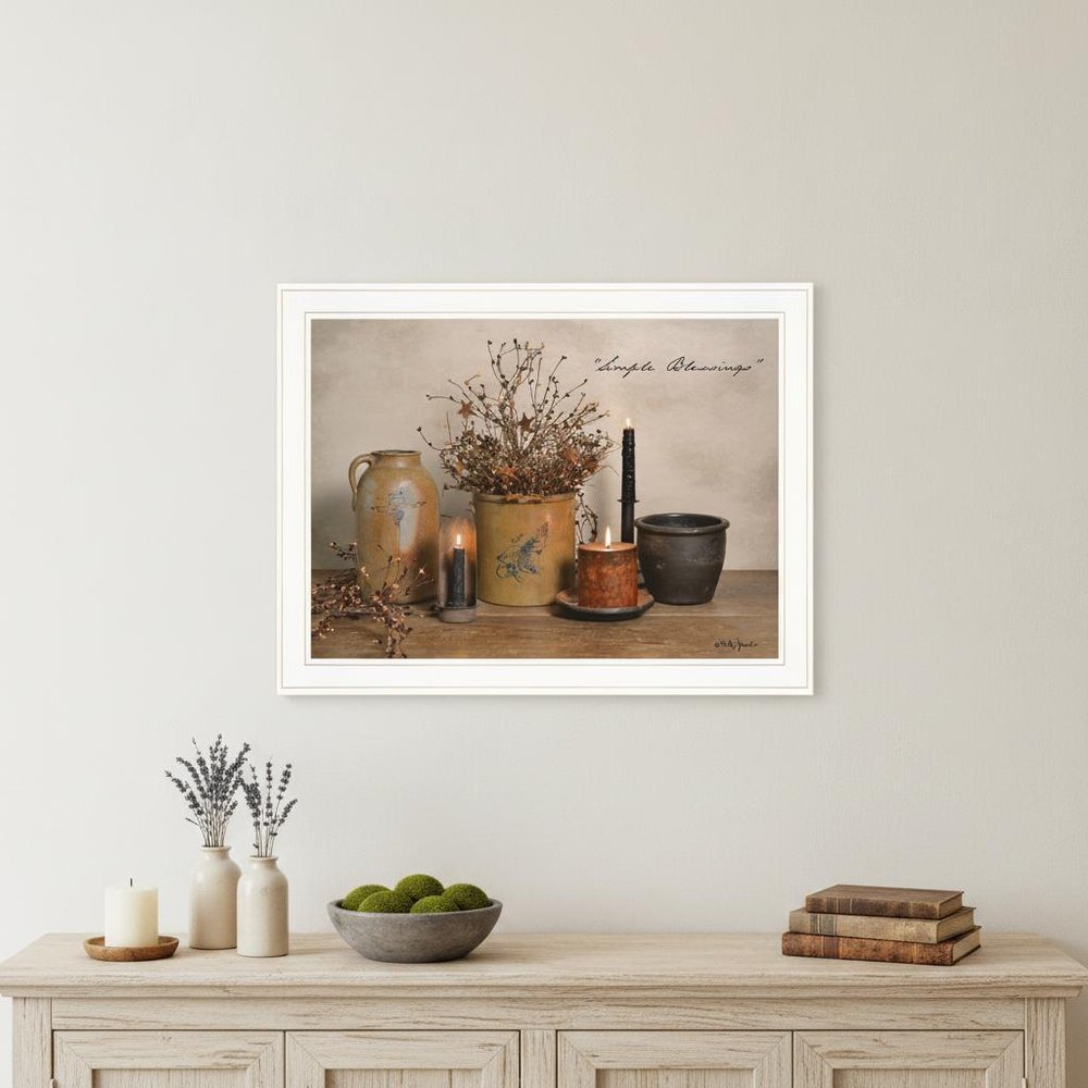 Simple Blessings 5 White Framed Print Wall Art