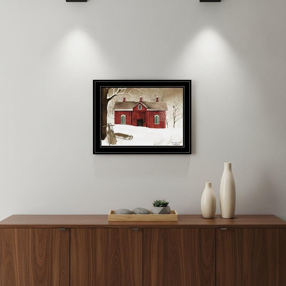 New Fallen Snow 2 Black Framed Print Wall Art