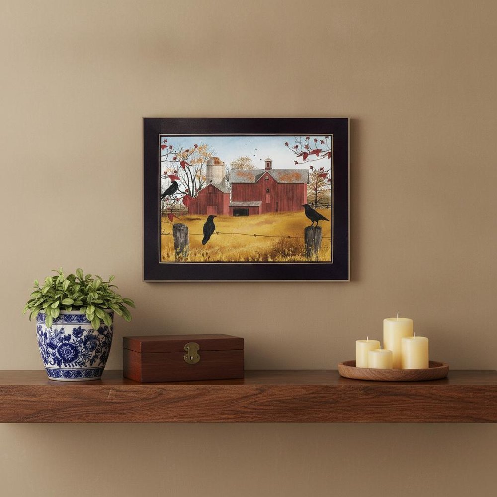 Autumn Gold 3 Black Framed Print Wall Art