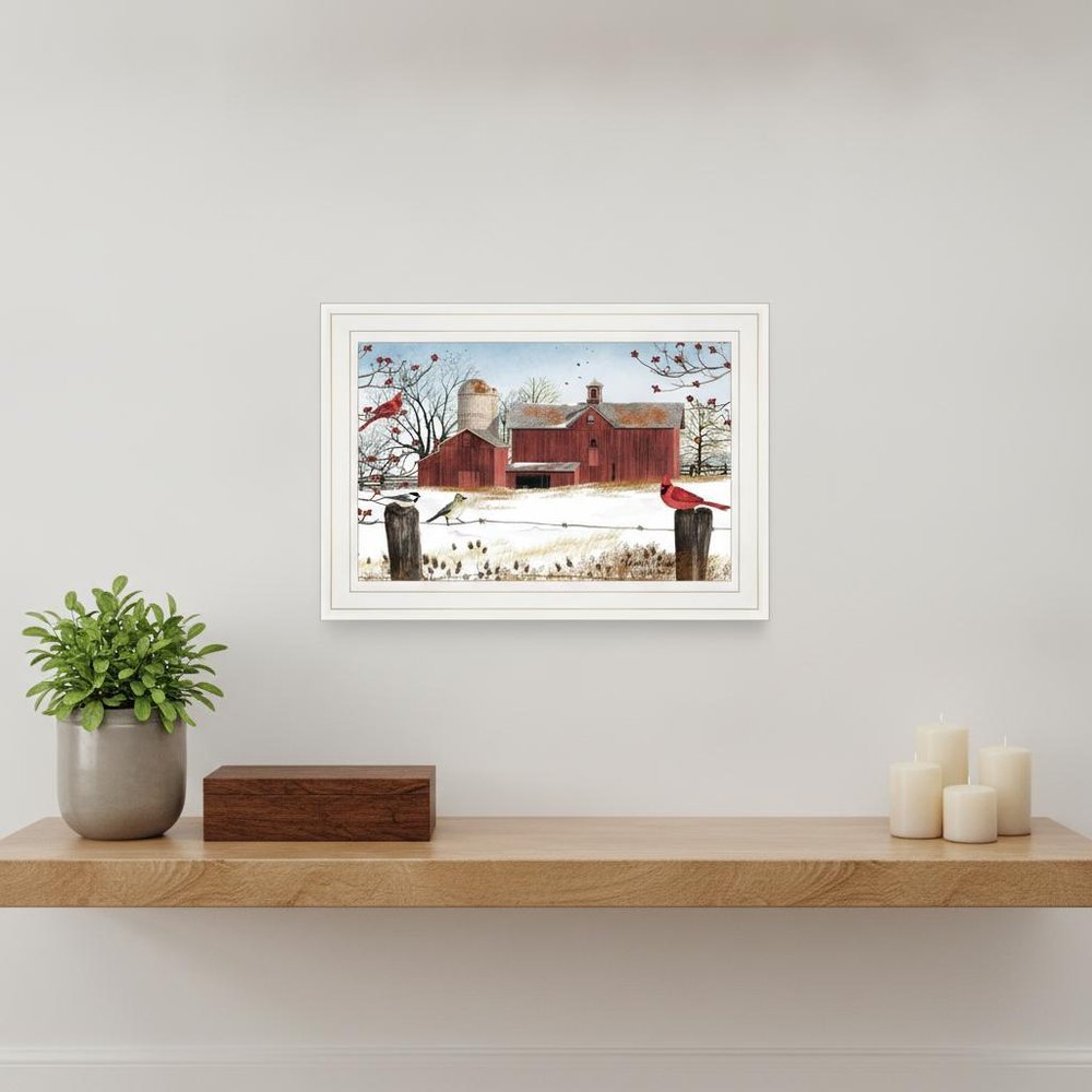 Winter Friends 1 White Framed Print Wall Art