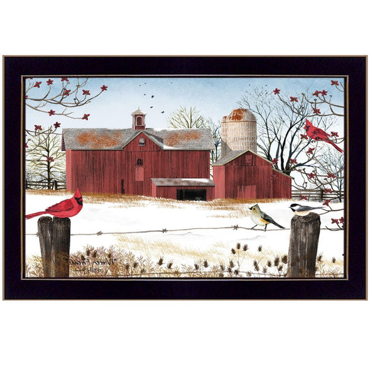 Winter Friends 2 Black Framed Print Wall Art