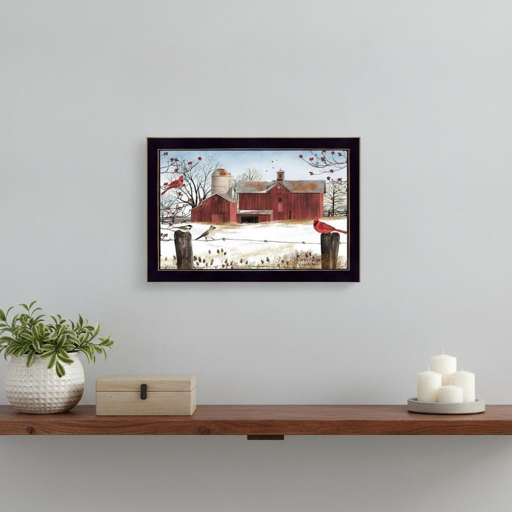 Winter Friends 2 Black Framed Print Wall Art