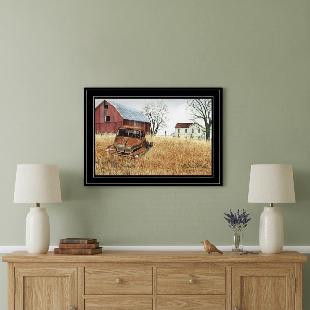Granddads Old Truck 7 Black Framed Print Wall Art
