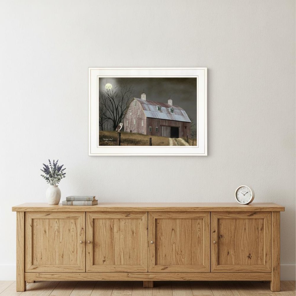 Midnight Moon 2 White Framed Print Wall Art
