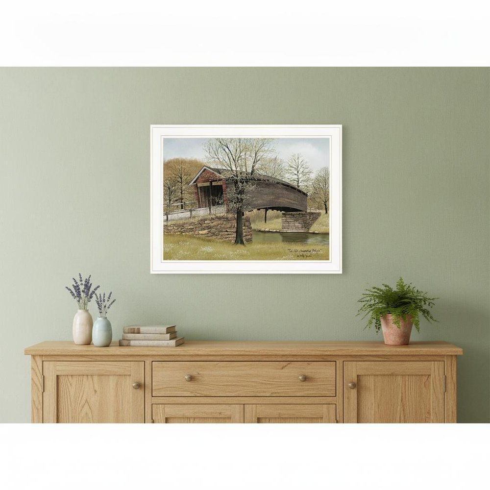 The Old Humpback Bridge 3 White Framed Print Wall Art