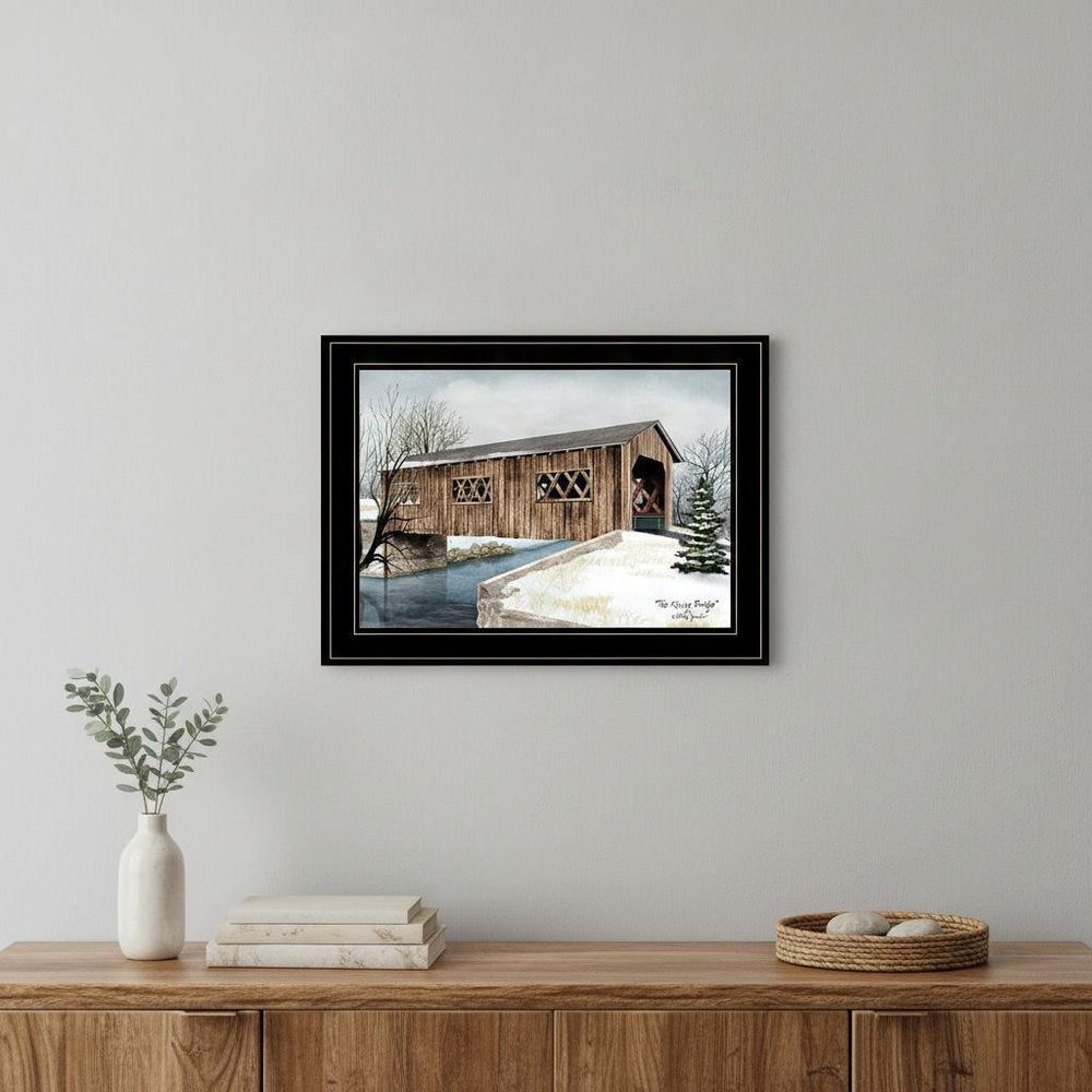 The Kissing Bridge 2 Black Framed Print Wall Art