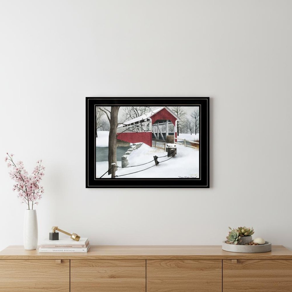 Crisp Winter Evening 2 Black Framed Print Wall Art